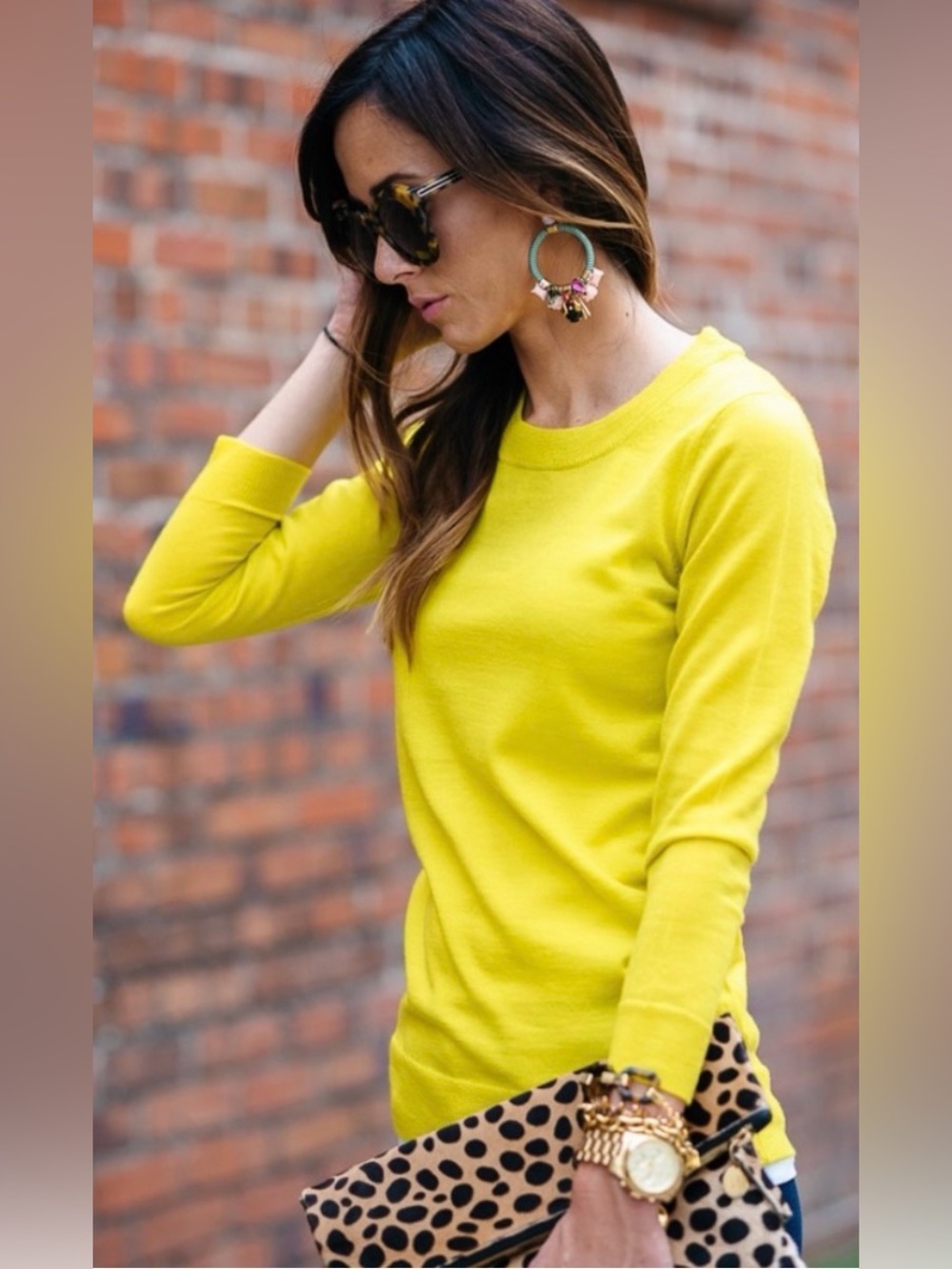 J.CREW Women’s Tippi sweater 100% merino wool in Yellow E1277